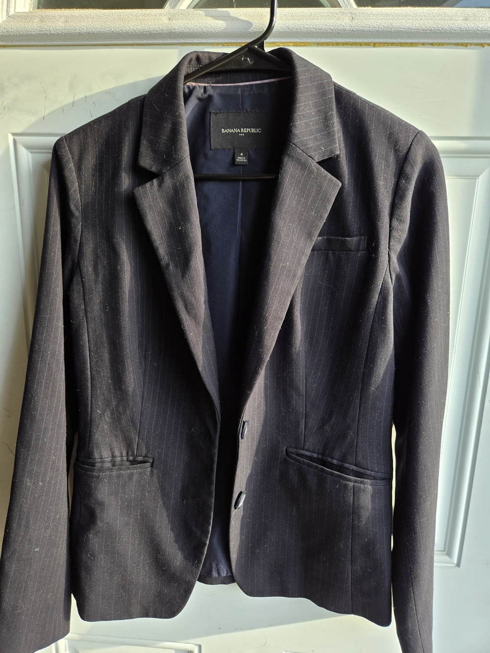 Banana Republic Black Pinstripe Women's Blazer